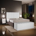 Ver imagem 3 de Kit Cabeceira Cama Box Casal King 195cm com Calçadeira Baú Dália W01 Facto Branco - Lyam Lyam Decor