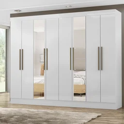 Guarda-Roupa Casal 8 Espelhos 8 Portas 2 Gavetas Nova York Yescasa - 1