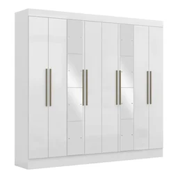 Guarda-Roupa Casal 8 Espelhos 8 Portas 2 Gavetas Nova York Yescasa - 2