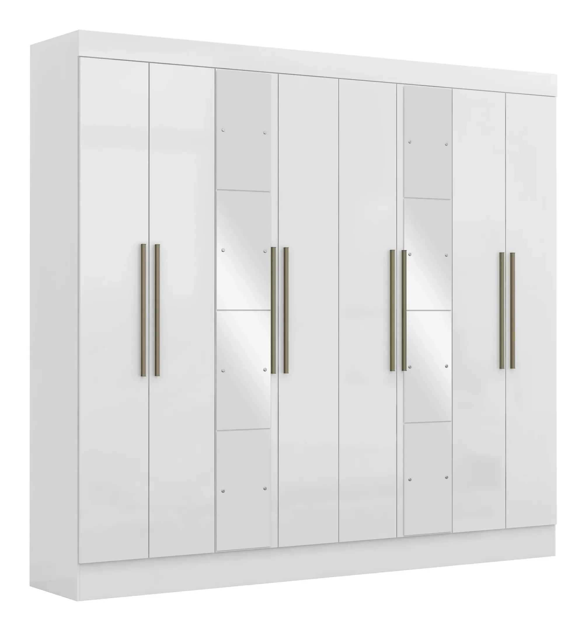 Guarda-Roupa Casal 8 Espelhos 8 Portas 2 Gavetas Nova York Yescasa