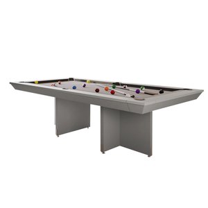 Mesa de Bilhar Sinuca e Jantar Oban Versátil com Tampo Removível 250 Cm Base T Branco G84 - Gran Bel