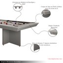 Ver imagem 3 de Mesa de Bilhar Sinuca e Jantar Oban Versátil com Tampo Removível 250 Cm Base T Branco G84 - Gran Bel
