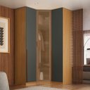 Ver imagem 1 de Guarda Roupa de Canto Obliquo Reflecta 3 Portas Mdf Altezza Trend Belmax:freijó/titânio