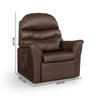 Poltrona De Descanso Reclinável Corino Marrom Hexa Shop JM - 3