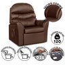Poltrona De Descanso Reclinável Corino Marrom Hexa Shop JM - 2