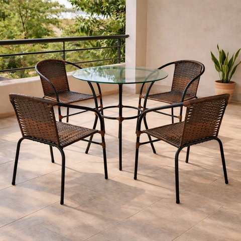 Conjunto 1 Mesa e 4 Cadeiras Solari Preto