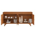 Ver imagem 3 de Buffet para Sala de Jantar 100% Mdf 4 Portas 160cm Pés Madeira Maciça Madrid