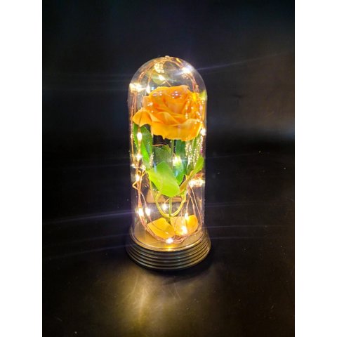 Luminária a Rosa Encantada a Bela e a Fera o Pequeno Príncipe Amor Lindo Média - Laranja