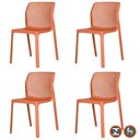 Ver imagem 1 de Kit 4 Cadeiras Empilhável Inmetro Capri Vega Fratini em Polipropileno Cor Terracota