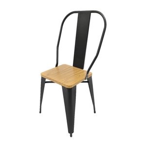 Cadeira Tolix Iron Industrial em Aço Ideal para Bares e Restaurantes Preta Assento Sublimado