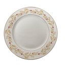 Ver imagem 1 de Prato Raso de Cerâmica 27cm Elegância Natalina com Ramos Dourados e Frutas Vermelhas