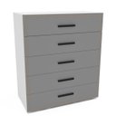 Ver imagem 2 de Cômoda Valência com 5 Gavetas 90x104cm Branco/Cinza 240831
