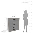 Ver imagem 4 de Cômoda Valência com 5 Gavetas 90x104cm Branco/Cinza 240831