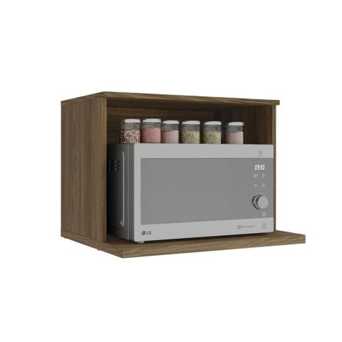 Aéreo de Cozinha Nicho para Microondas 60x44cm Linha Modulada Curve N640 Kappesberg - Nogueira
