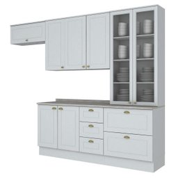Cozinha Compacta 5 Peças 2 Portas de Vidro Emily Espresso Móveis - 2