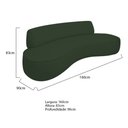 Ver imagem 3 de Sofá Curvo 2 Lugares Amsterdã 160cm Linho Verde - Amarena Móveis