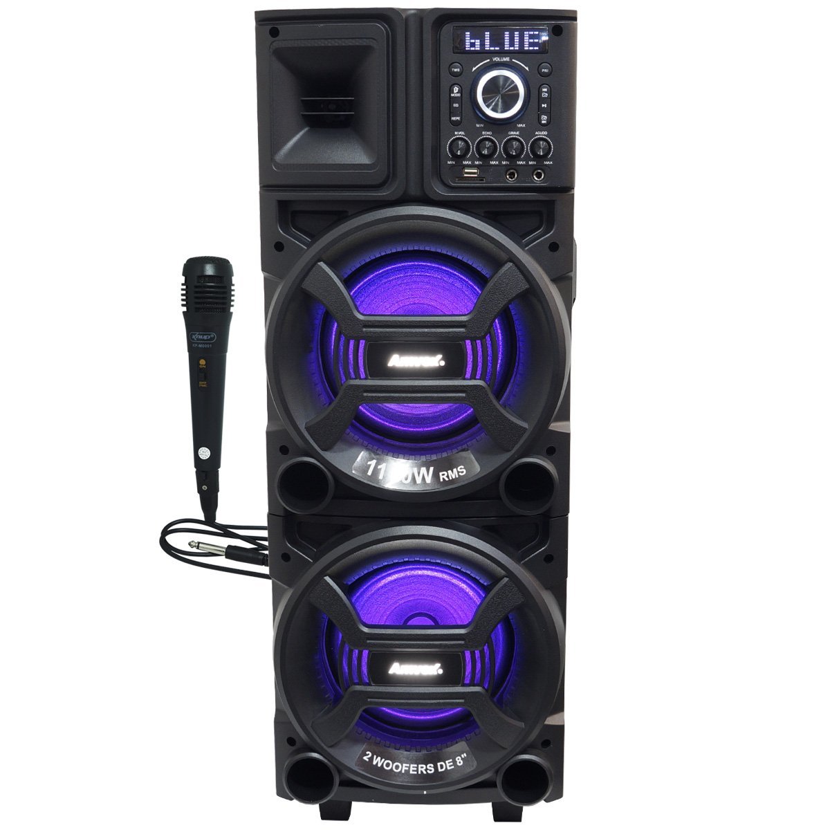 Caixa Som Amplificada Bluetooth 1100w Rms Woofer Mp3 Usb Led Tws Aca ...