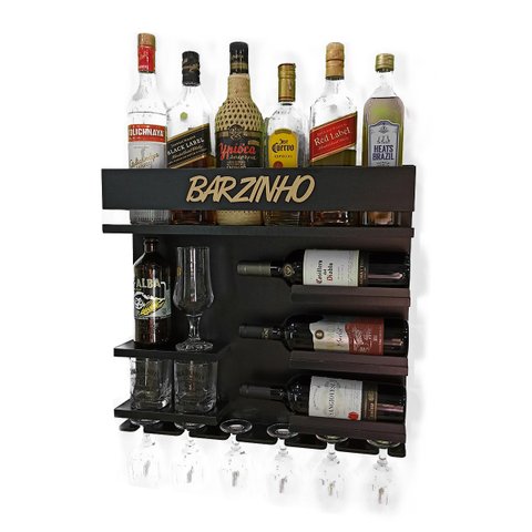Barzinho Adega Parede - Barzinho - 54 x 51 Preto