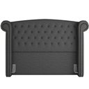 Ver imagem 1 de Cabeceira Cama Box King com Tachas 195 cm Sofia P05 Linho Cinza Escuro - Lyam Decor