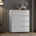 Ver imagem 3 de Quarto Solteiro com Guarda-roupa 2 Portas de Correr, Cômoda e 1 Mesa de Cabeceira Picasso