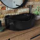 Ver imagem 4 de Gabinete de Banheiro C/ Cuba Oval Preta Balcão Suspenso Pia L1019p