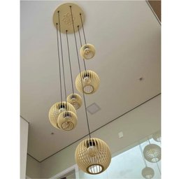 Lustre Pendente para Sala Pé Direito Alto 5m Mbm - Marfim - 5
