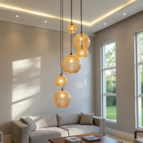 Lustre Pendente para Sala Pé Direito Alto 5m Mbm - Marfim
