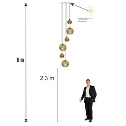Lustre Pendente para Sala Pé Direito Alto 5m Mbm - Marfim - 4