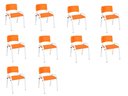 Ver imagem 2 de Kit 10 Cadeira Iso Infantil Creche, Escola Base Branco Laranja