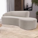 Ver imagem 2 de Sofá 4 Lugares Curvo Sala de Estar Living Firenze Esquerdo D02 Bouclê Bege 260 cm B-62 - Lyam