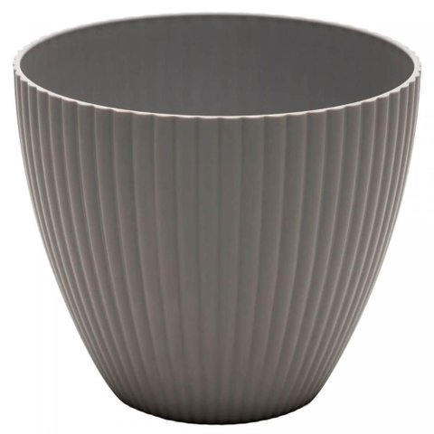 Vaso para Flor Cachepot Névoa Cinza Plástico Lyor 17cx15cm Jardim Plantas