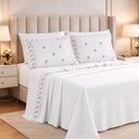 Ver imagem 1 de Conjunto Cama Casal King Size 300 Fio Elise 4 Pç Premium:lilas