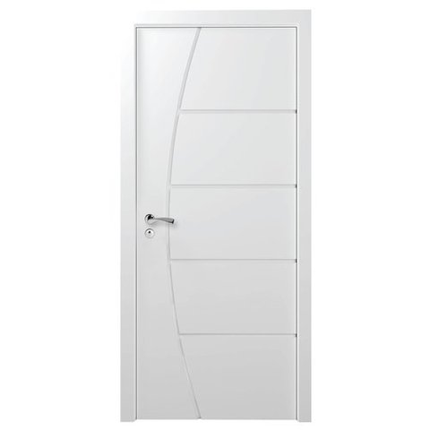 Kit Porta Frisada Desmontada Batente 12cm com Guarnição 210x72cm Branco
