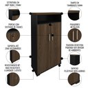 Ver imagem 5 de Mesa Escritório Presidente e Armário Alto 2 Portas Corp A06 Charuto/preto - Mpozenato