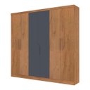Ver imagem 1 de Guarda Roupa Casal 236 x 230 Cm 6 Portas 4 Gavetas Chicago MDP Canelato Grafite - ClickLar