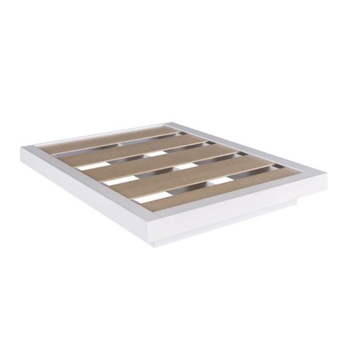 Cama Casal Queen Suspensa Branca Mdp 162x202x25,5cm Zurique Art In Móveis