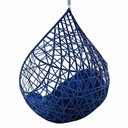 Ver imagem 4 de Cadeira Balanço Ninho Gota Tramado Aço Assento Almofadado Impermeável Azul Acesse Móveis