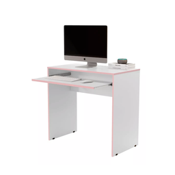 Escrivaninha Mesa Home Office 6067 Branco/Rosa - 2 Escrivaninha Mesa Home Office 6067 Branco/Rosa - 2