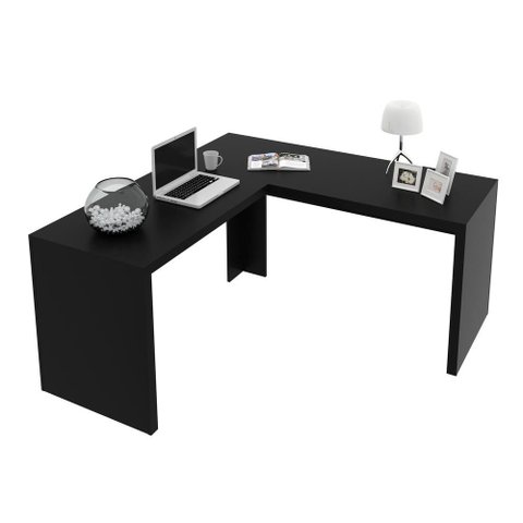Escrivaninha/Mesa Escritório de Canto Multimóveis VCR25024 Preto