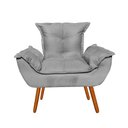 Ver imagem 7 de Kit 2 Poltronas Opalas com Puff Redondo Suede Cinza