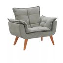 Ver imagem 6 de Kit 2 Poltronas Opalas com Puff Redondo Suede Cinza