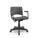 Ver imagem 1 de Cadeira Secretária Giratória Ergonômica para Escritório Ergoplax Preta Estofada com Braço