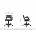 Ver imagem 4 de Cadeira Secretária Giratória Ergonômica para Escritório Ergoplax Preta Estofada com Braço