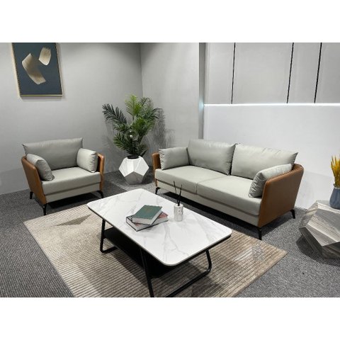Sc-6018 Conjunto Internacional Sofá 1,95m com 2 Poltronas Material Ecológico Sala Tv Luxo Premium