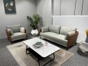 Ver imagem 1 de Sc-6018 Conjunto Internacional Sofá 1,95m com 2 Poltronas Material Ecológico Sala Tv Luxo Premium