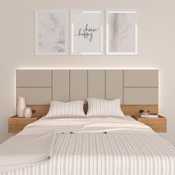 Cabeceira Suspensa Cama Casal com Led Malibu - M. Arapongas - 2