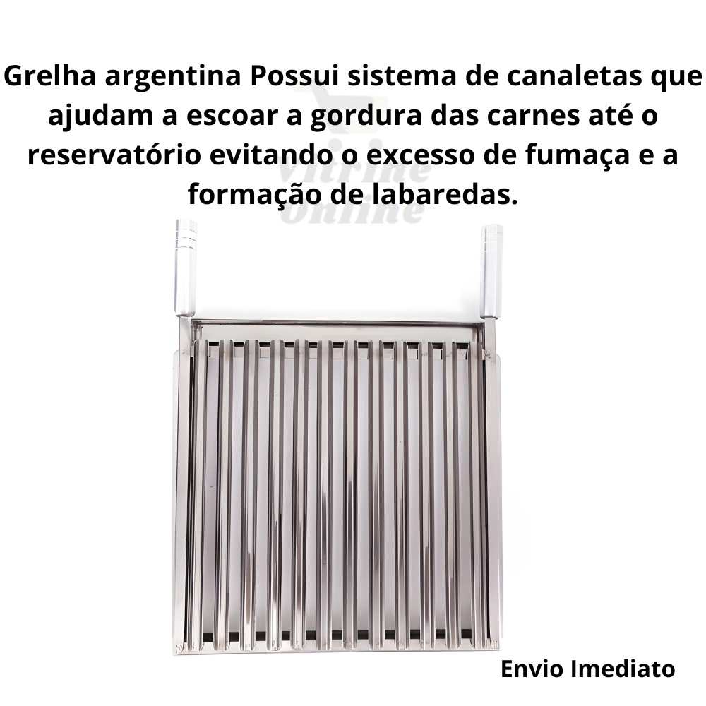 Grelha Churrasco Parrilla Argentina 60x50cm Inox - 3