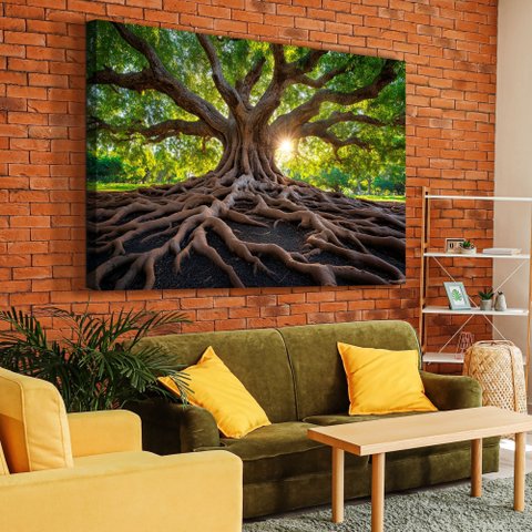 Quadro Decorativo Árvore Raízes Sala Quarto Casa Escritório