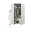 Ver imagem 3 de Módulo Closet de Canto 3 Gavetas 1 Maleiro 1 Cabideiro 5 Prateleiras 111,9cm Prime Luciane Móveis