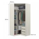 Ver imagem 2 de Módulo Closet de Canto 3 Gavetas 1 Maleiro 1 Cabideiro 5 Prateleiras 111,9cm Prime Luciane Móveis